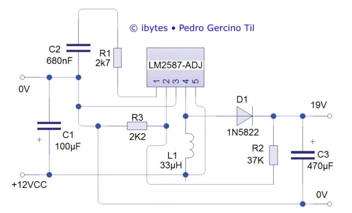 Fonte 12 19 Dc Dc Lm2587 Ad